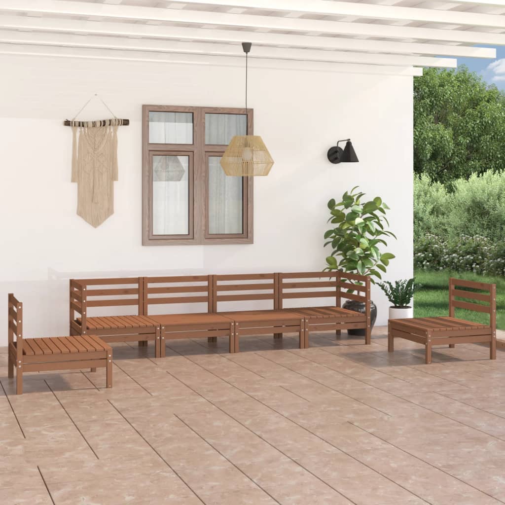 6-delige Loungeset massief grenenhout honingbruin is nu te koop bij PeponiXL, paradijselijk wonen!