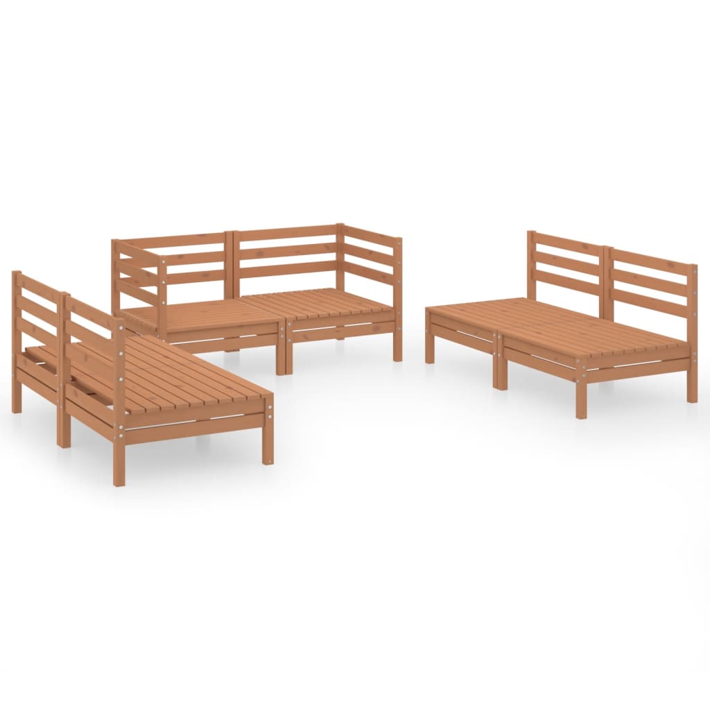 6-delige Loungeset massief grenenhout honingbruin is nu te koop bij PeponiXL, paradijselijk wonen!