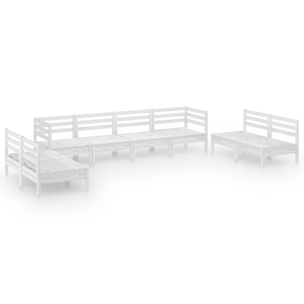 8-delige Loungeset massief grenenhout wit is nu te koop bij PeponiXL, paradijselijk wonen!