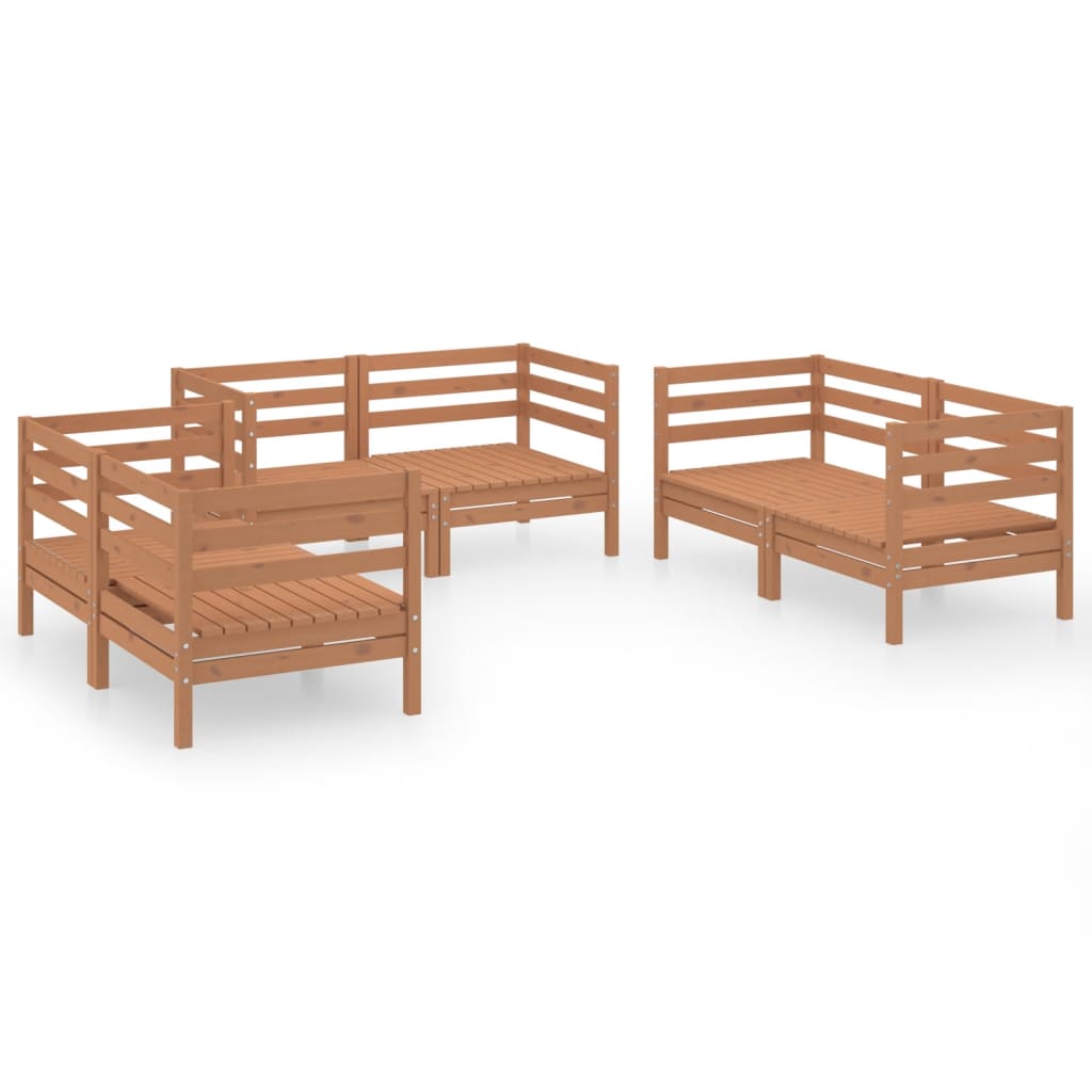 6-delige Loungeset massief grenenhout honingbruin is nu te koop bij PeponiXL, paradijselijk wonen!