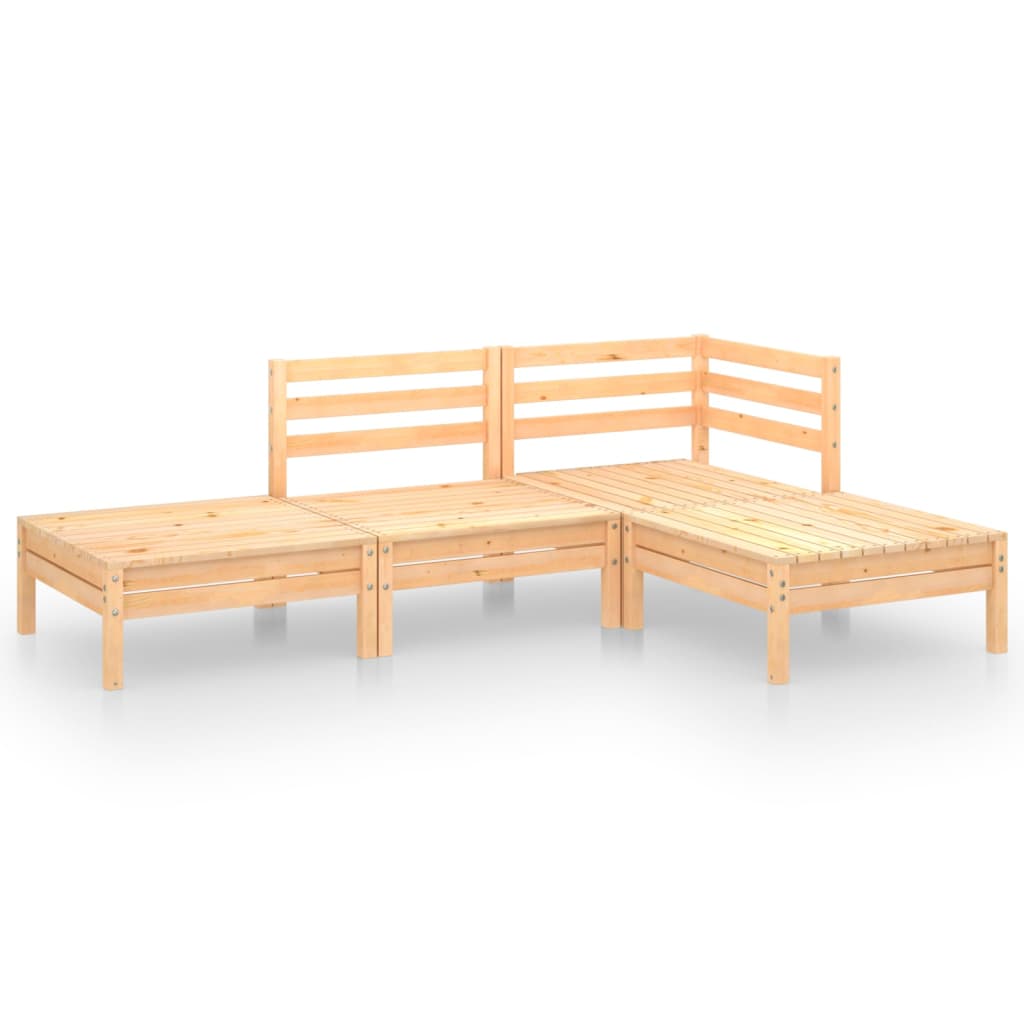 4-delige Loungeset massief grenenhout is nu te koop bij PeponiXL, paradijselijk wonen!