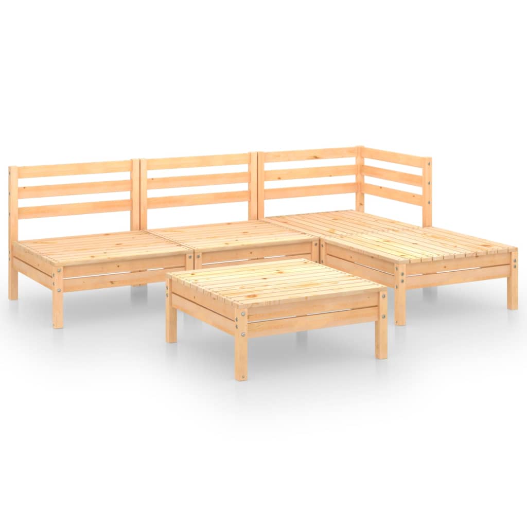 5-delige Loungeset massief grenenhout is nu te koop bij PeponiXL, paradijselijk wonen!