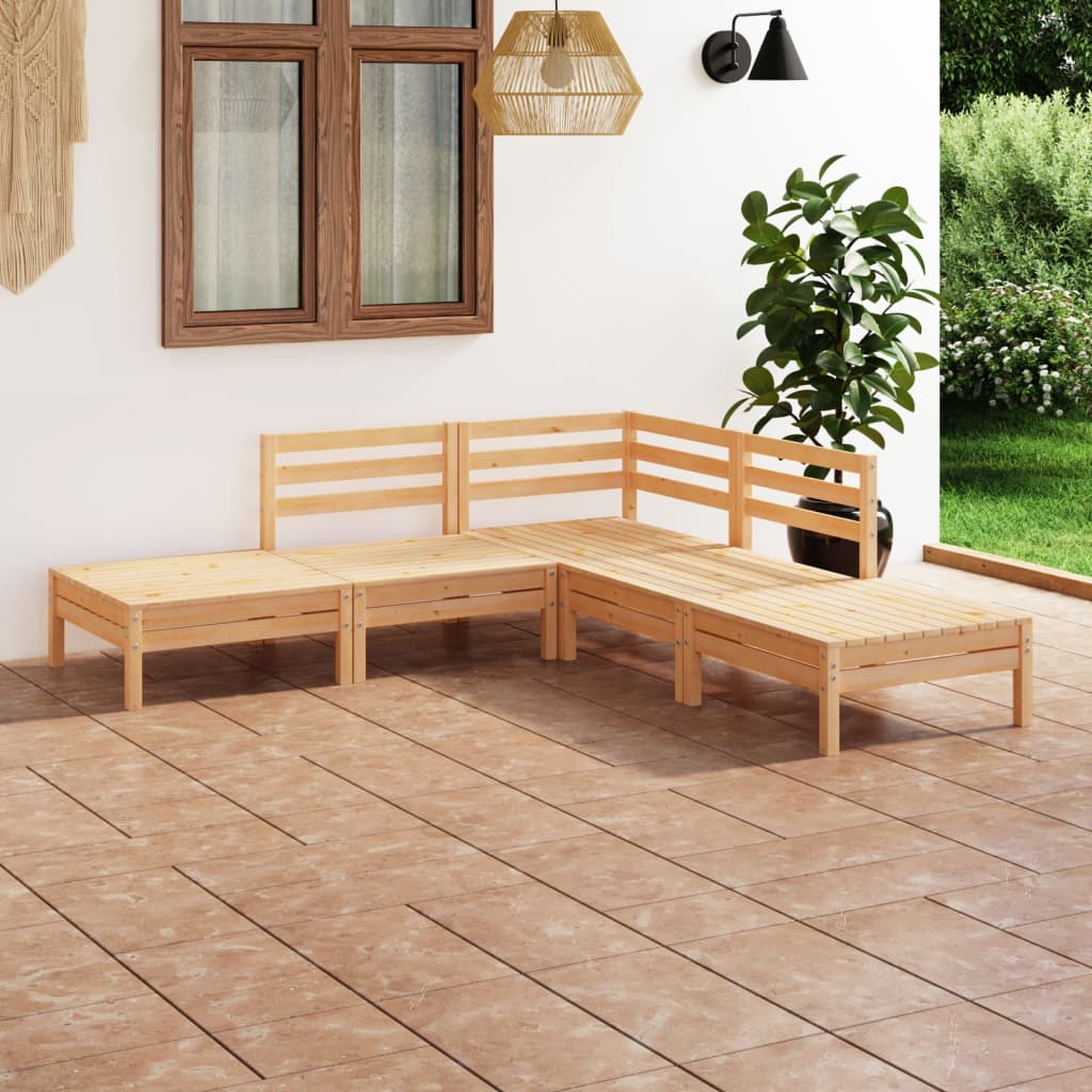 5-delige Loungeset massief grenenhout is nu te koop bij PeponiXL, paradijselijk wonen!