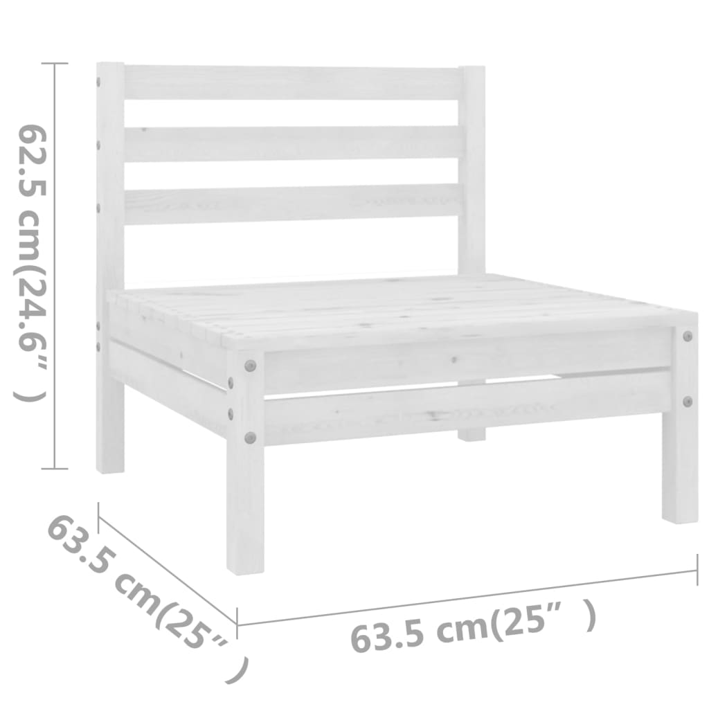 5-delige Loungeset massief grenenhout wit is nu te koop bij PeponiXL, paradijselijk wonen!