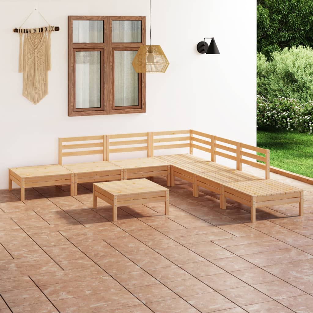 8-delige Loungeset massief grenenhout is nu te koop bij PeponiXL, paradijselijk wonen!
