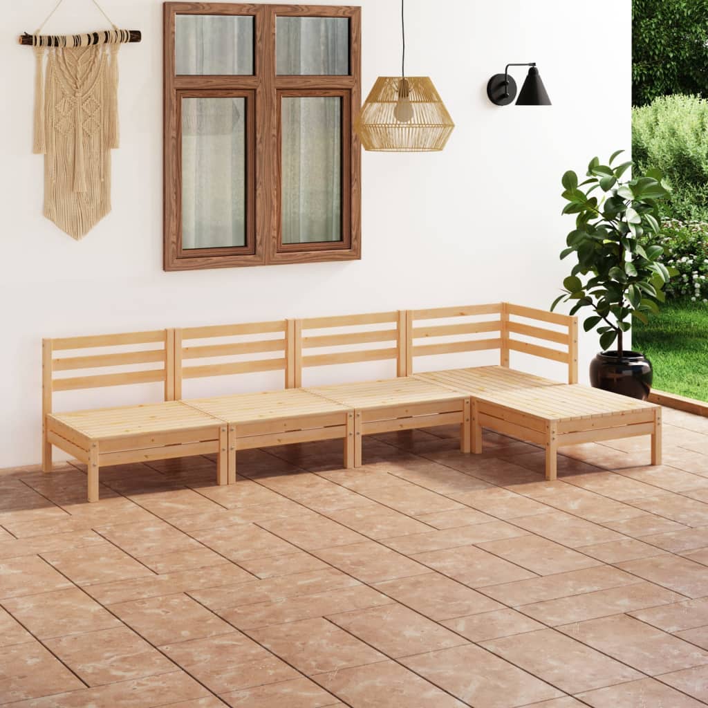 5-delige Loungeset massief grenenhout is nu te koop bij PeponiXL, paradijselijk wonen!