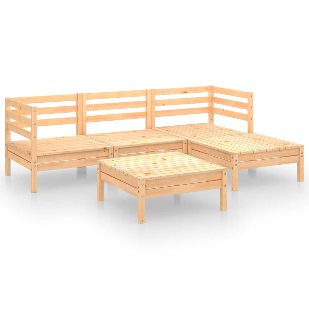 5-delige Loungeset massief grenenhout is nu te koop bij PeponiXL, paradijselijk wonen!