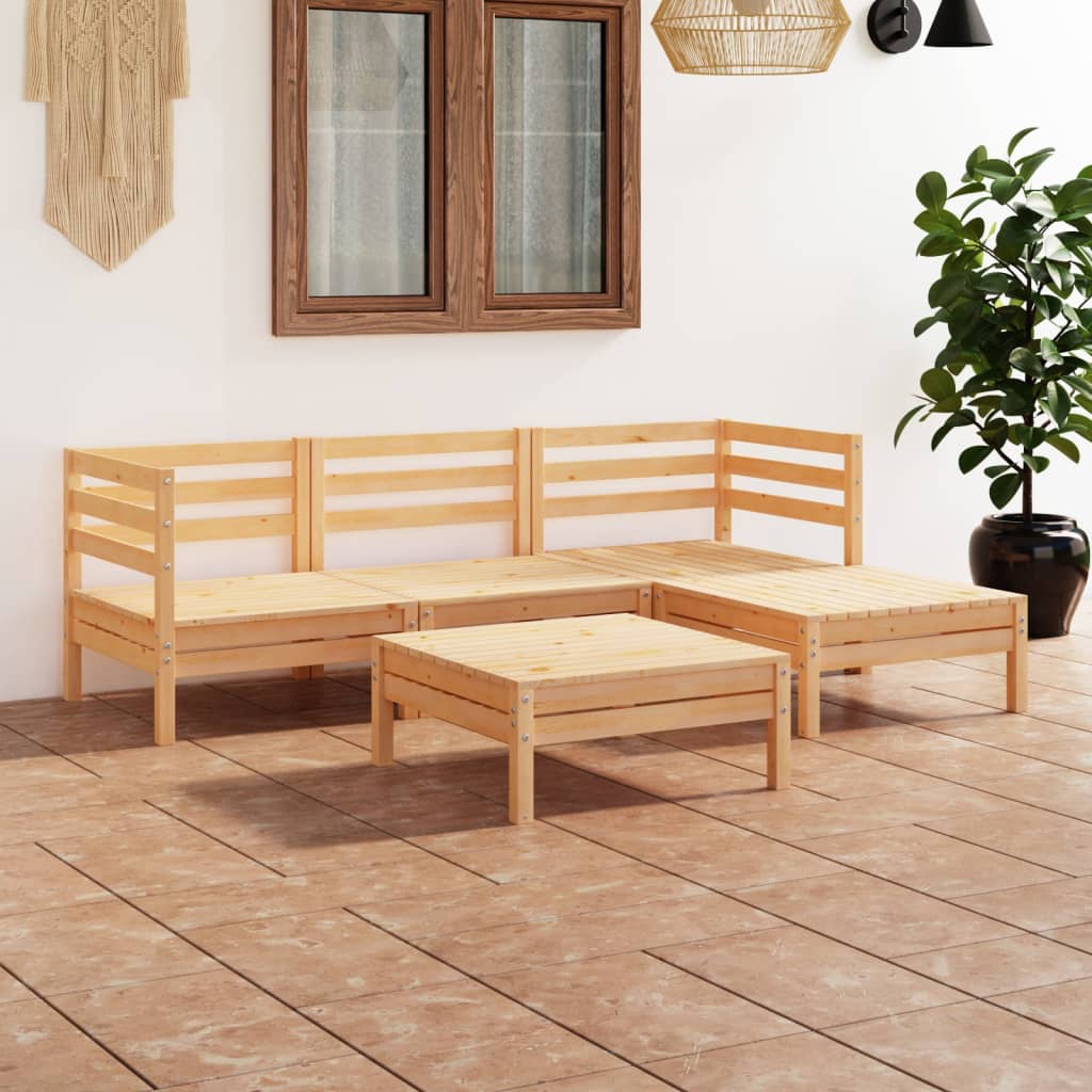 5-delige Loungeset massief grenenhout is nu te koop bij PeponiXL, paradijselijk wonen!