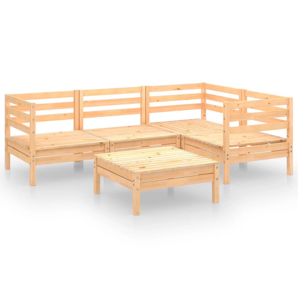 5-delige Loungeset massief grenenhout is nu te koop bij PeponiXL, paradijselijk wonen!