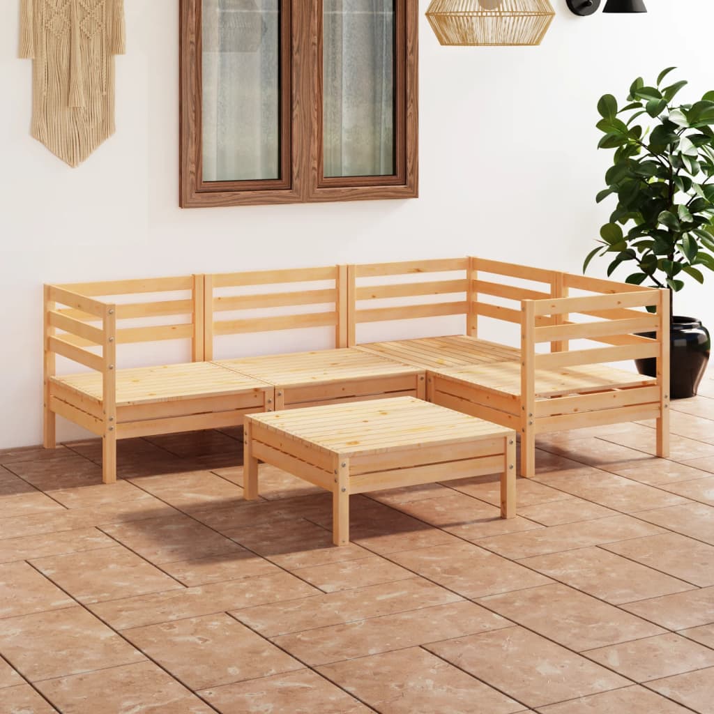 5-delige Loungeset massief grenenhout is nu te koop bij PeponiXL, paradijselijk wonen!