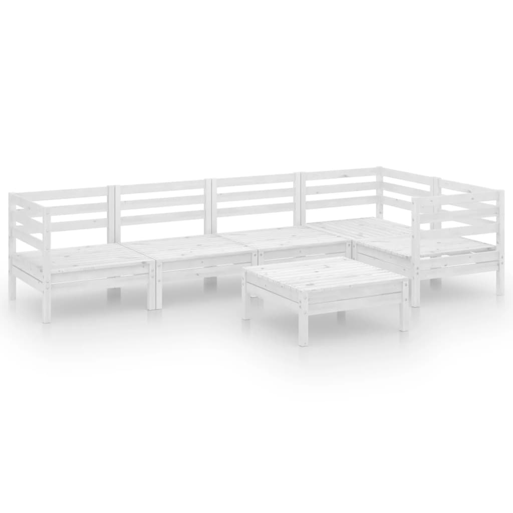6-delige Loungeset massief grenenhout wit is nu te koop bij PeponiXL, paradijselijk wonen!