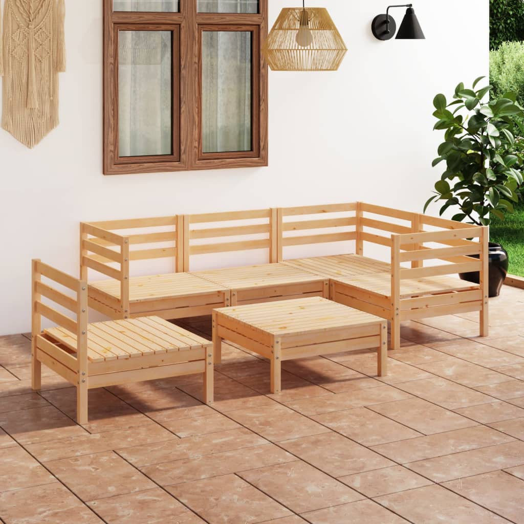 6-delige Loungeset massief grenenhout is nu te koop bij PeponiXL, paradijselijk wonen!