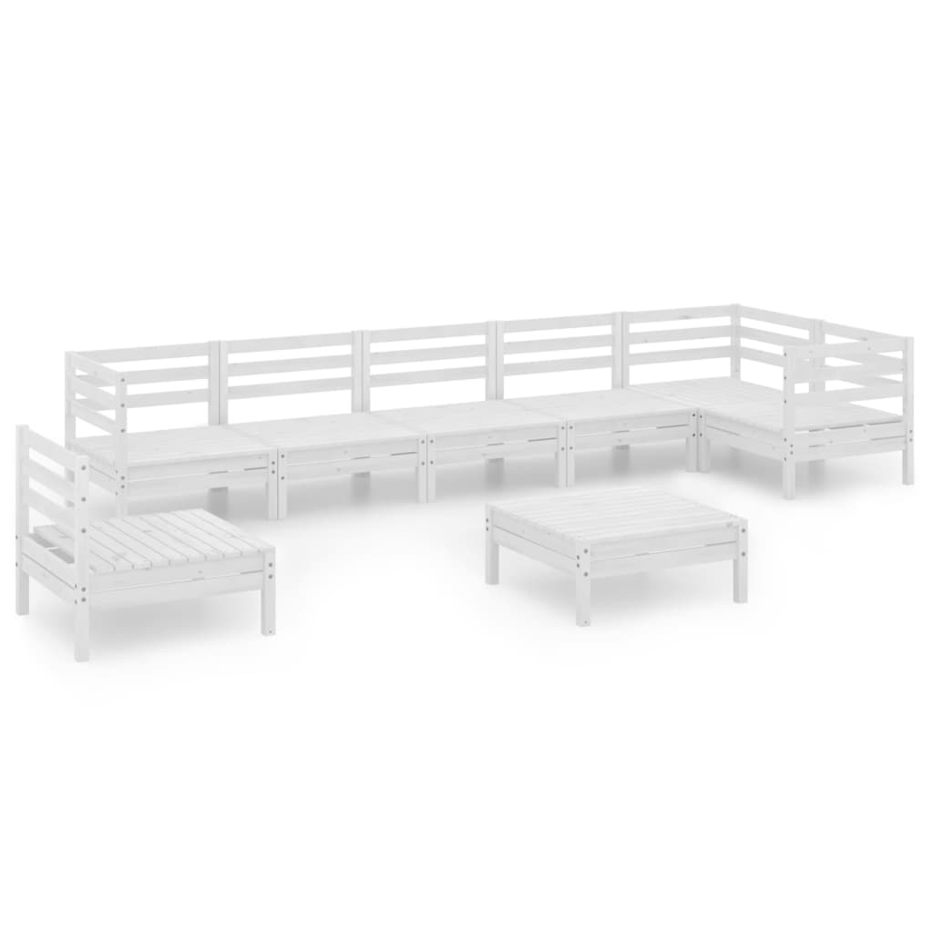 8-delige Loungeset massief grenenhout wit is nu te koop bij PeponiXL, paradijselijk wonen!
