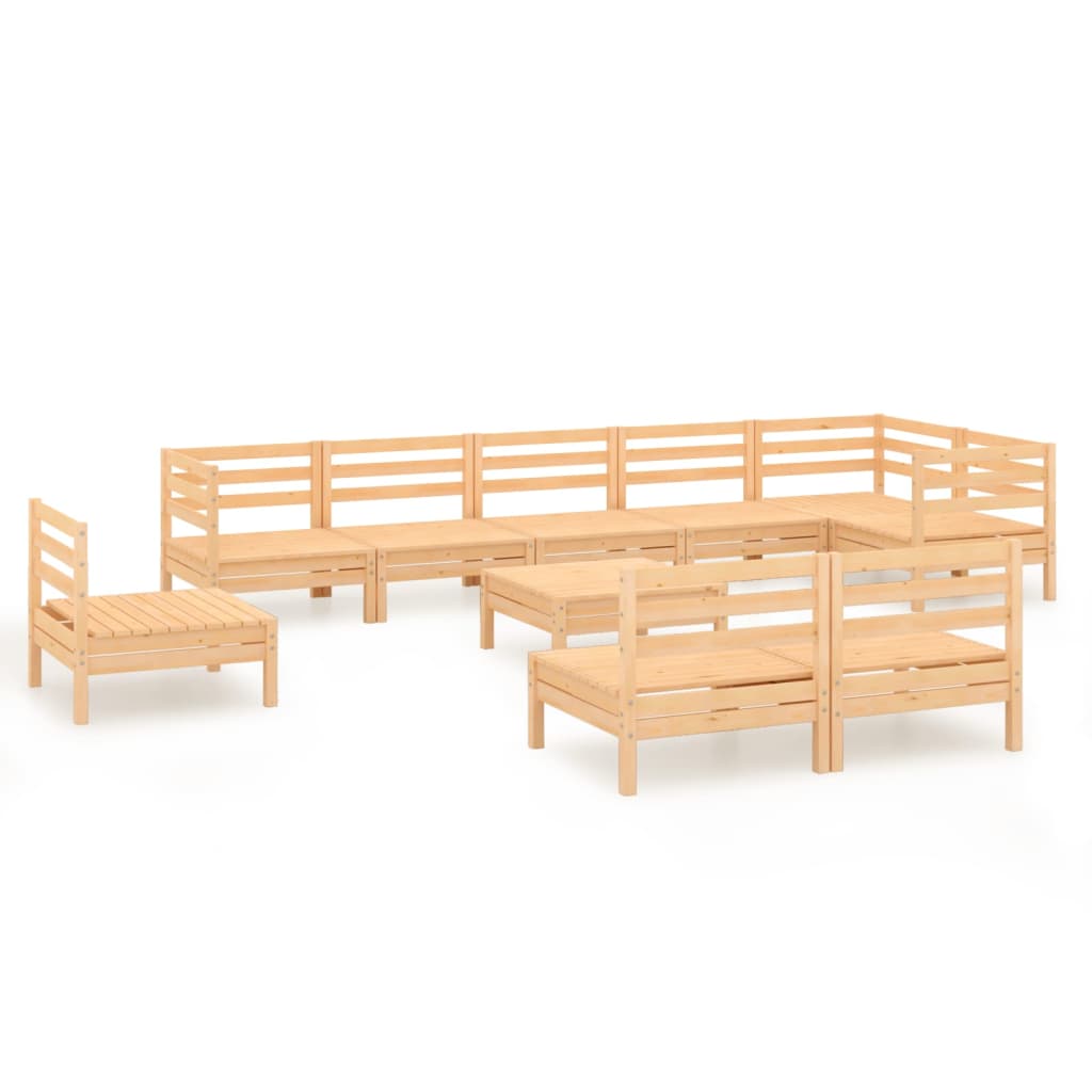 10-delige Loungeset massief grenenhout is nu te koop bij PeponiXL, paradijselijk wonen!