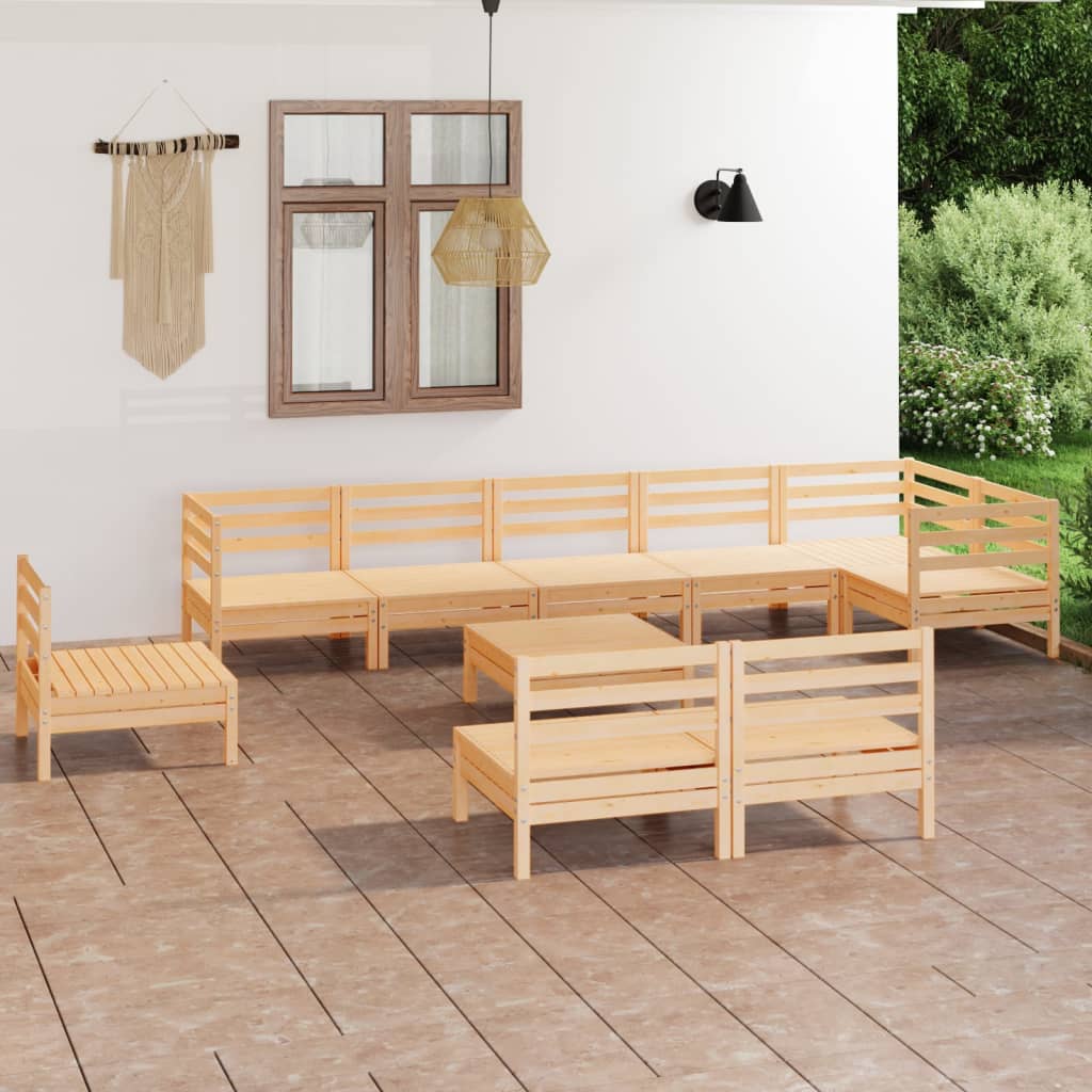 10-delige Loungeset massief grenenhout is nu te koop bij PeponiXL, paradijselijk wonen!
