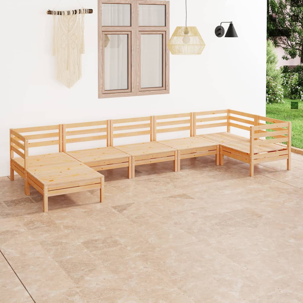 7-delige Loungeset massief grenenhout is nu te koop bij PeponiXL, paradijselijk wonen!