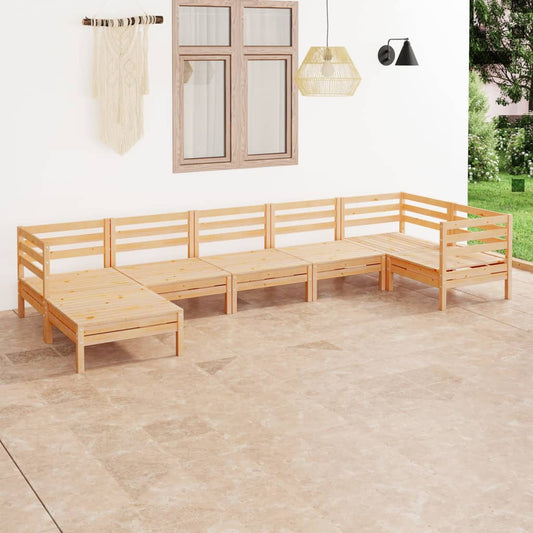 7-delige Loungeset massief grenenhout is nu te koop bij PeponiXL, paradijselijk wonen!
