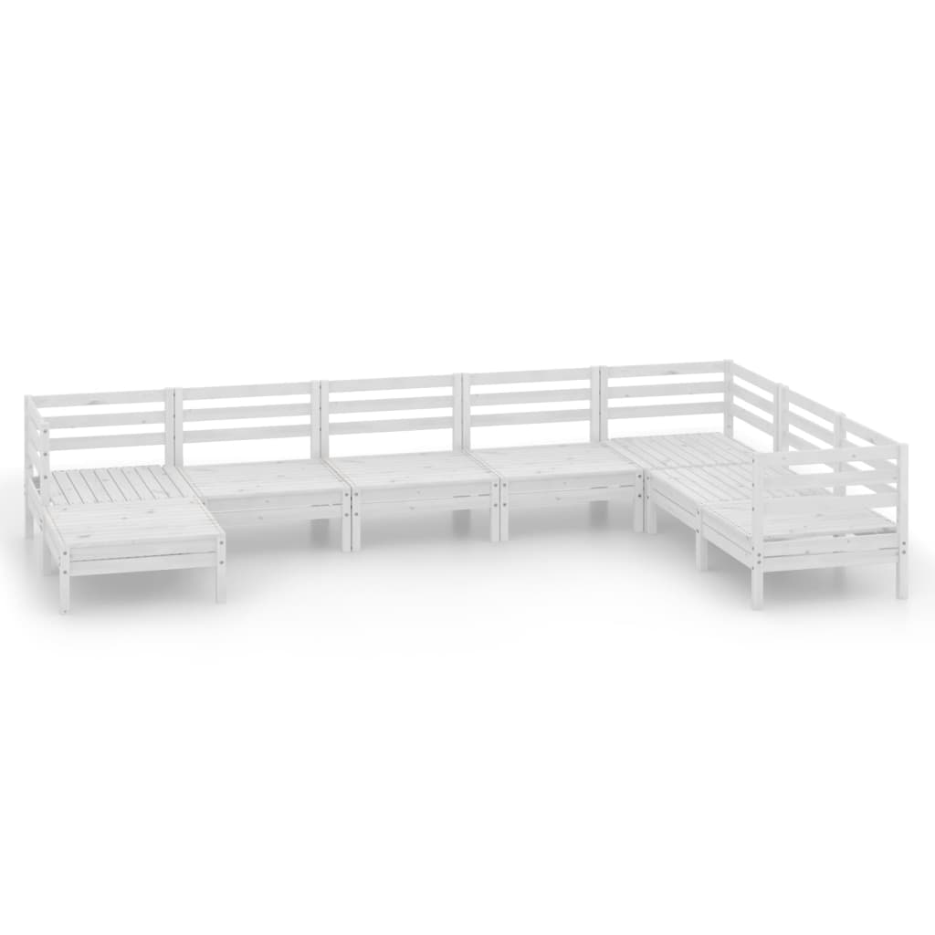 8-delige Loungeset massief grenenhout wit is nu te koop bij PeponiXL, paradijselijk wonen!