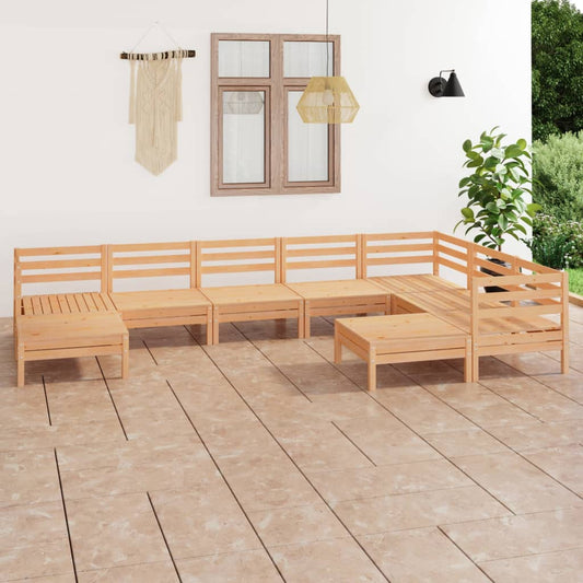 9-delige Loungeset massief grenenhout is nu te koop bij PeponiXL, paradijselijk wonen!