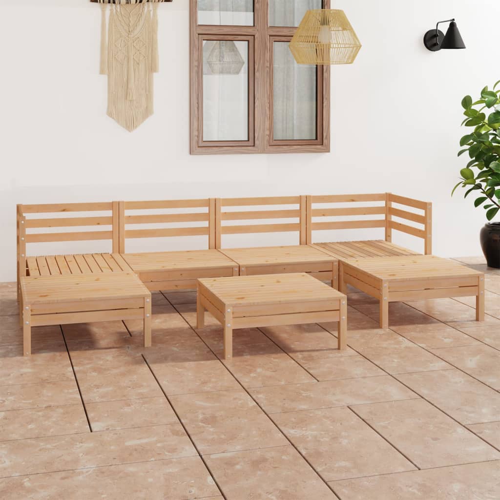 7-delige Loungeset massief grenenhout is nu te koop bij PeponiXL, paradijselijk wonen!