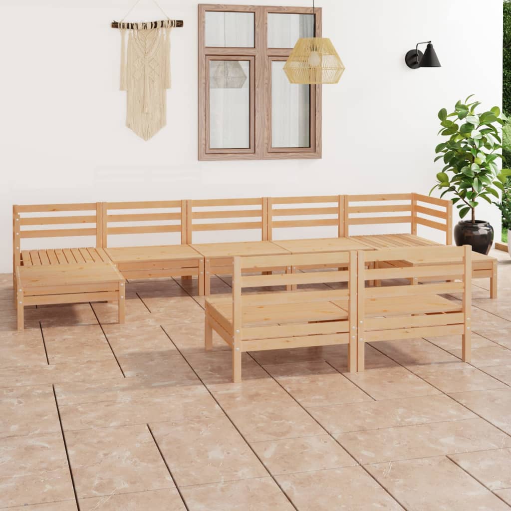 9-delige Loungeset massief grenenhout is nu te koop bij PeponiXL, paradijselijk wonen!