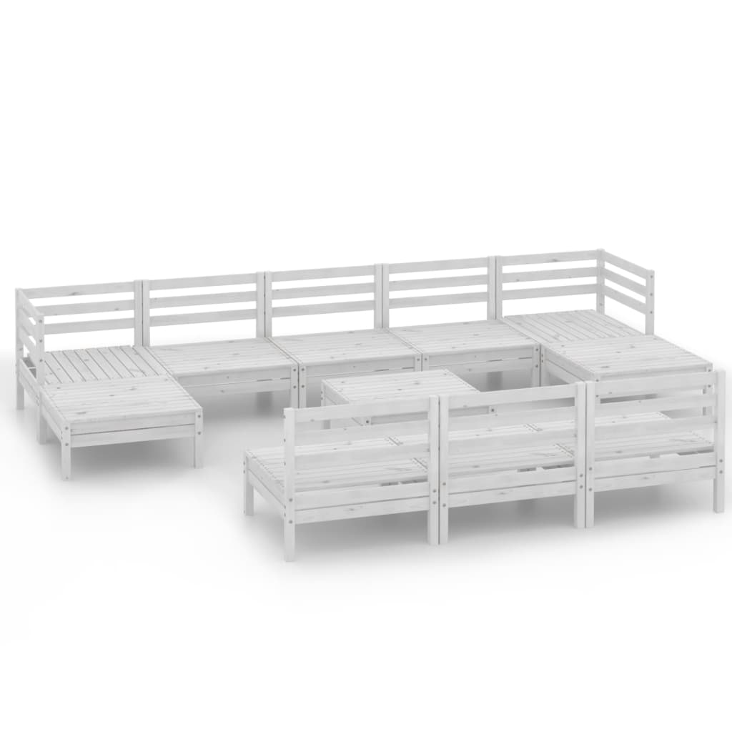 11-delige Loungeset massief grenenhout wit is nu te koop bij PeponiXL, paradijselijk wonen!