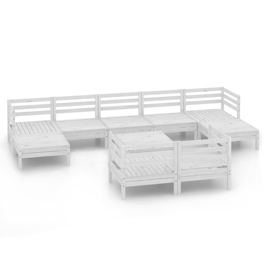 10-delige Loungeset massief grenenhout wit is nu te koop bij PeponiXL, paradijselijk wonen!