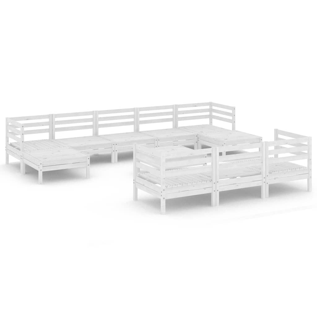11-delige Loungeset massief grenenhout wit is nu te koop bij PeponiXL, paradijselijk wonen!