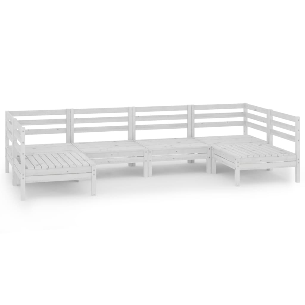 6-delige Loungeset massief grenenhout wit is nu te koop bij PeponiXL, paradijselijk wonen!