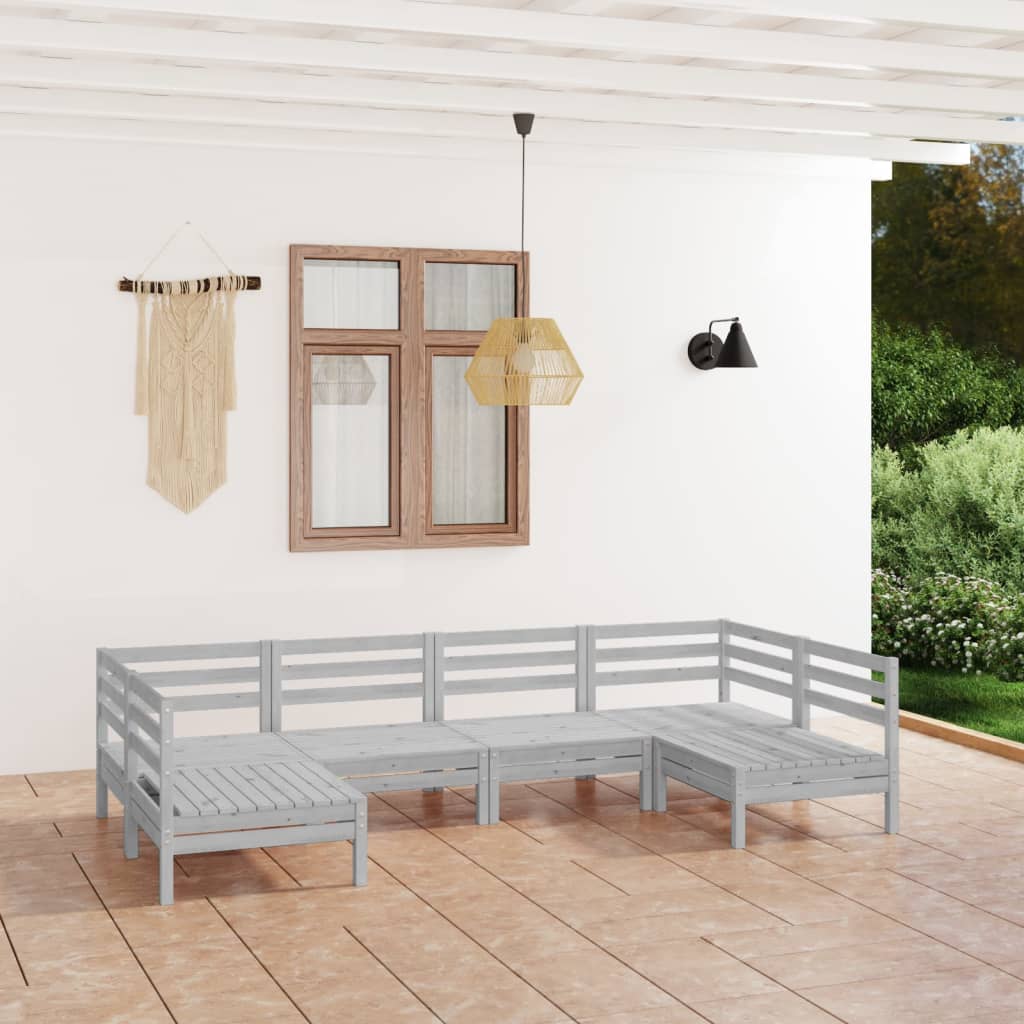 6-delige Loungeset massief grenenhout wit is nu te koop bij PeponiXL, paradijselijk wonen!