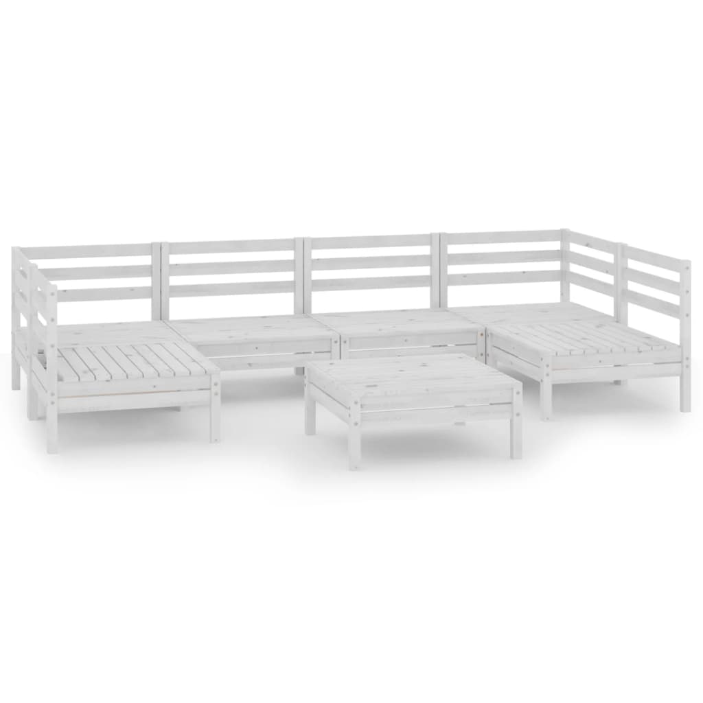 7-delige Loungeset massief grenenhout wit is nu te koop bij PeponiXL, paradijselijk wonen!