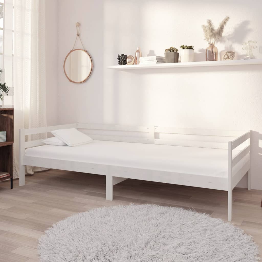 Slaapbank met matras massief grenenhout wit 90x200 cm is nu te koop bij PeponiXL, paradijselijk wonen!