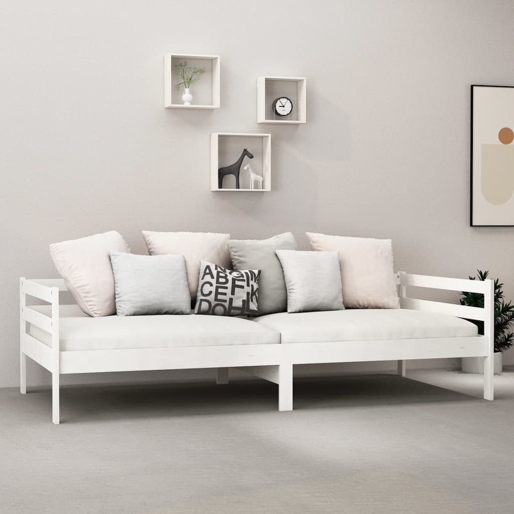Slaapbank met matras massief grenenhout wit 90x200 cm is nu te koop bij PeponiXL, paradijselijk wonen!