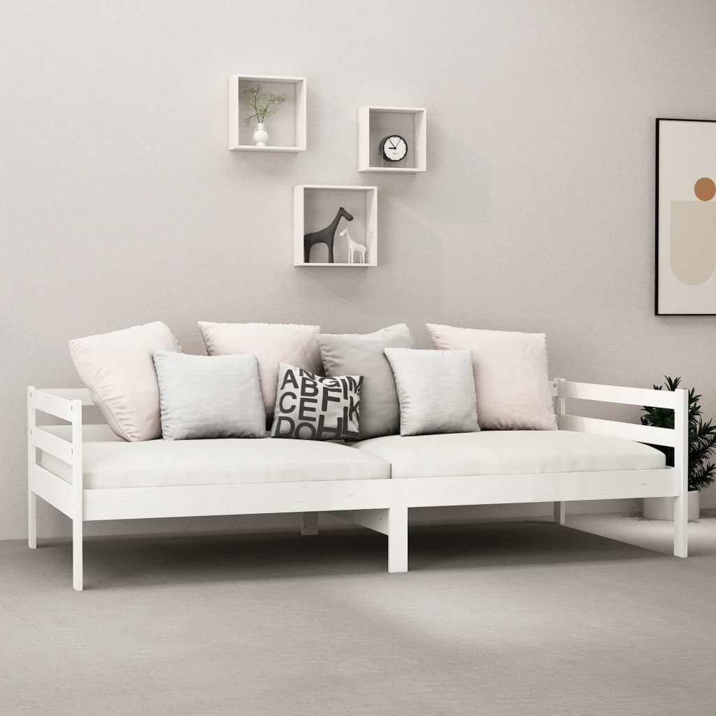 Slaapbank met matras massief grenenhout wit 90x200 cm is nu te koop bij PeponiXL, paradijselijk wonen!