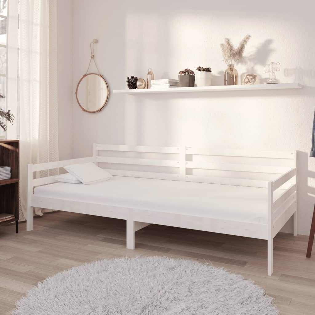 Slaapbank met matras massief grenenhout wit 90x200 cm is nu te koop bij PeponiXL, paradijselijk wonen!