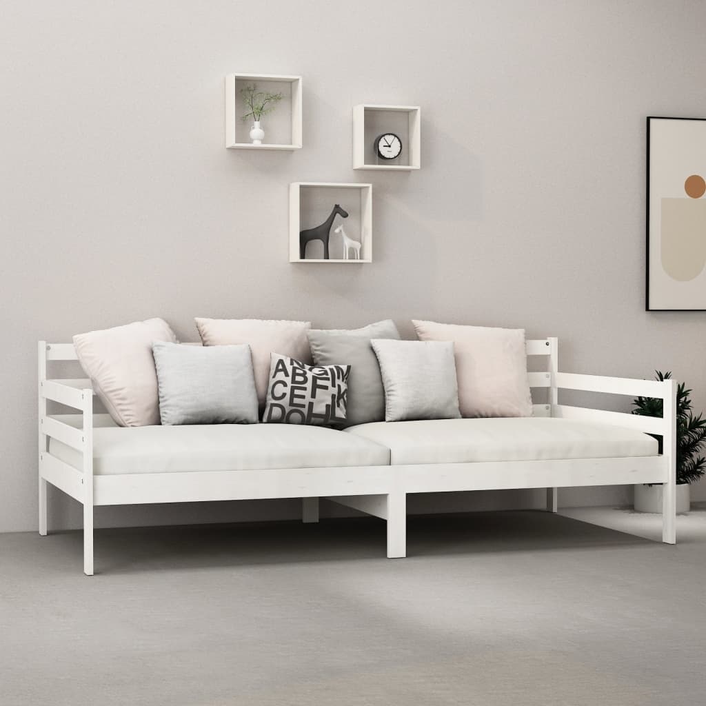 Slaapbank met matras massief grenenhout wit 90x200 cm is nu te koop bij PeponiXL, paradijselijk wonen!