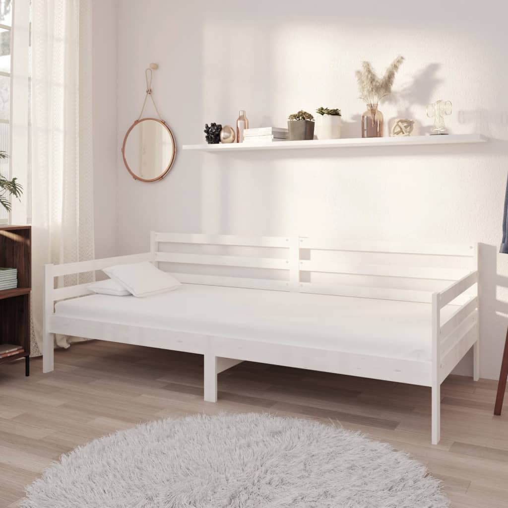 Slaapbank met matras massief grenenhout wit 90x200 cm is nu te koop bij PeponiXL, paradijselijk wonen!