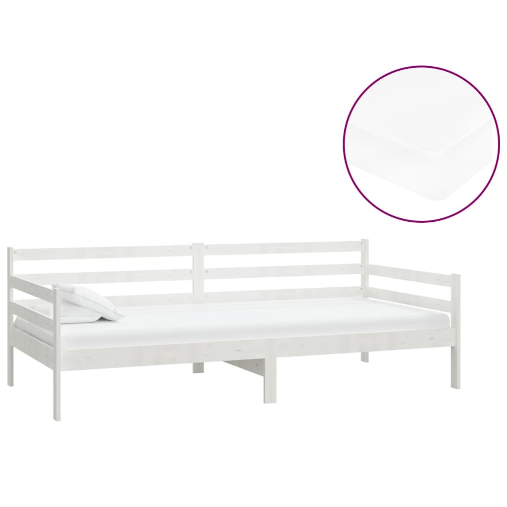 Slaapbank met matras massief grenenhout wit 90x200 cm is nu te koop bij PeponiXL, paradijselijk wonen!