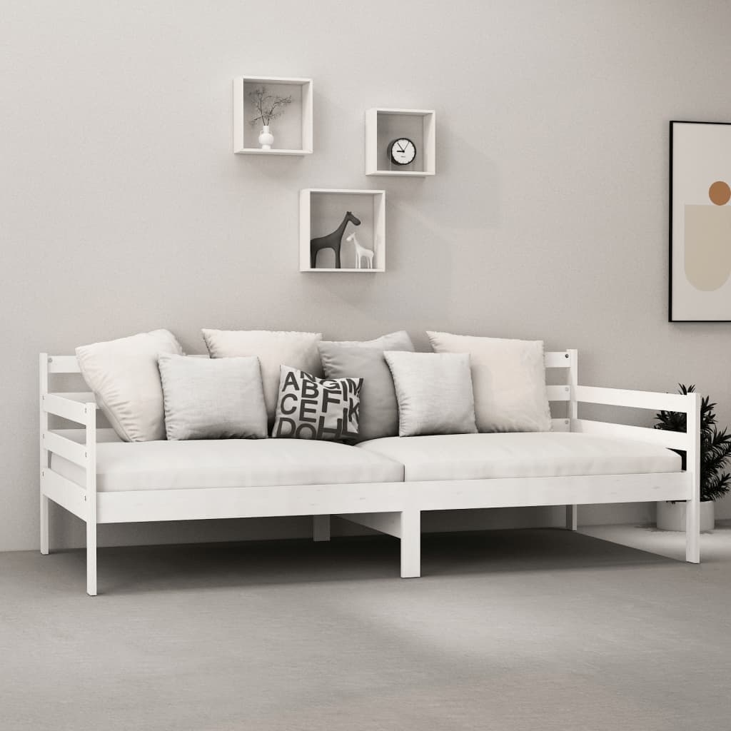 Slaapbank met matras massief grenenhout wit 90x200 cm is nu te koop bij PeponiXL, paradijselijk wonen!