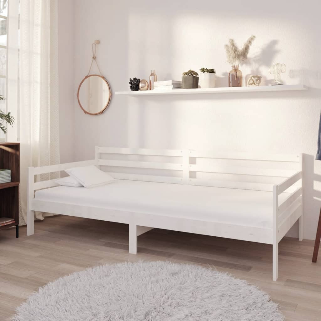 Slaapbank met matras massief grenenhout wit 90x200 cm is nu te koop bij PeponiXL, paradijselijk wonen!