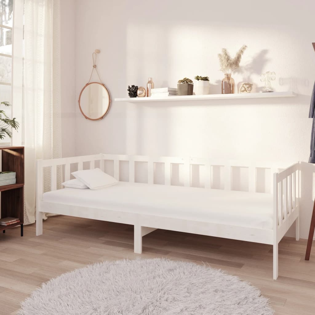Slaapbank met matras massief grenenhout wit 90x200 cm is nu te koop bij PeponiXL, paradijselijk wonen!
