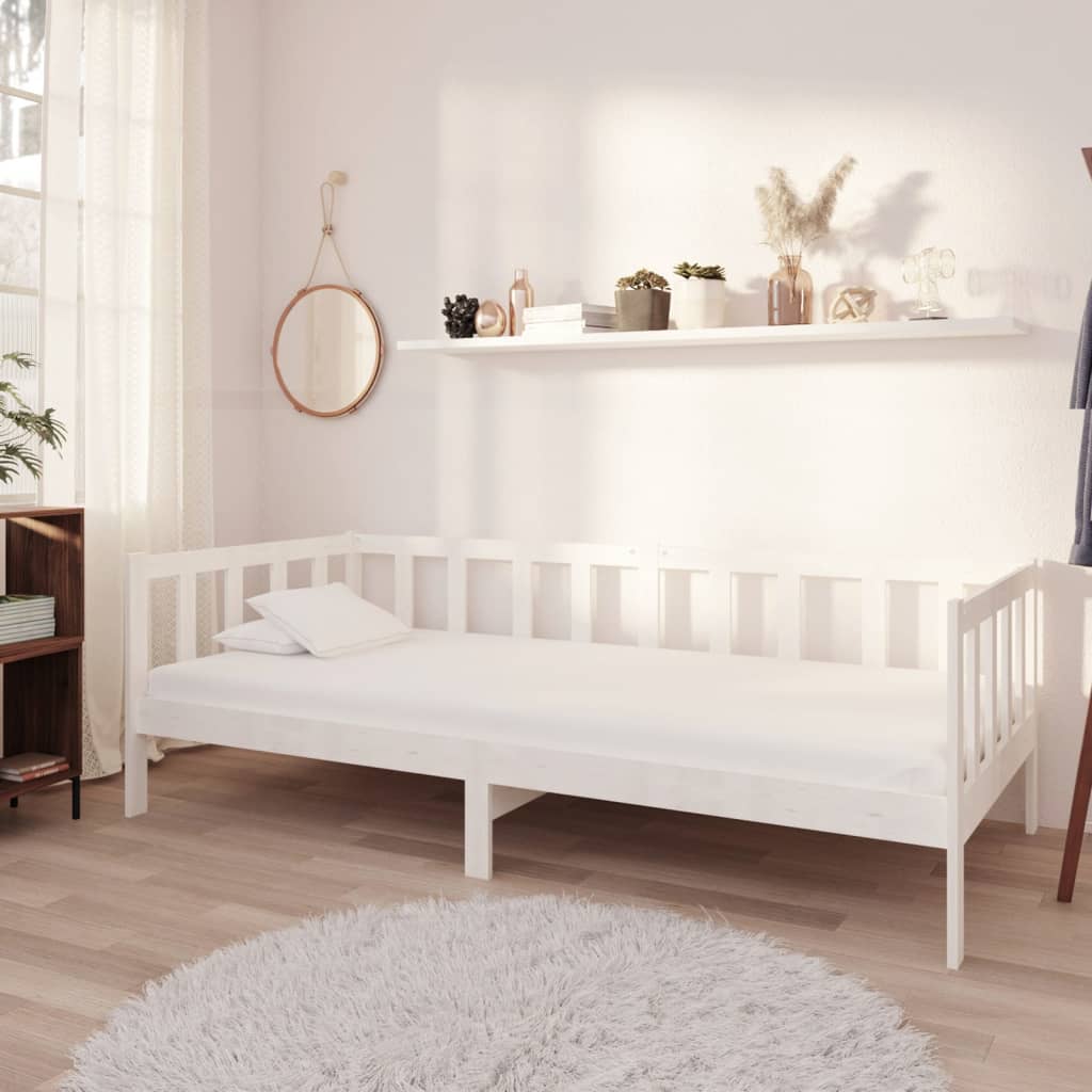 Slaapbank met matras massief grenenhout wit 90x200 cm is nu te koop bij PeponiXL, paradijselijk wonen!
