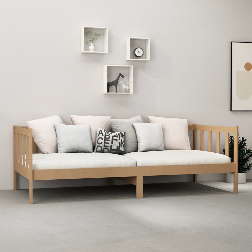 Slaapbank met matras massief grenenhout honingbruin 90x200 cm is nu te koop bij PeponiXL, paradijselijk wonen!