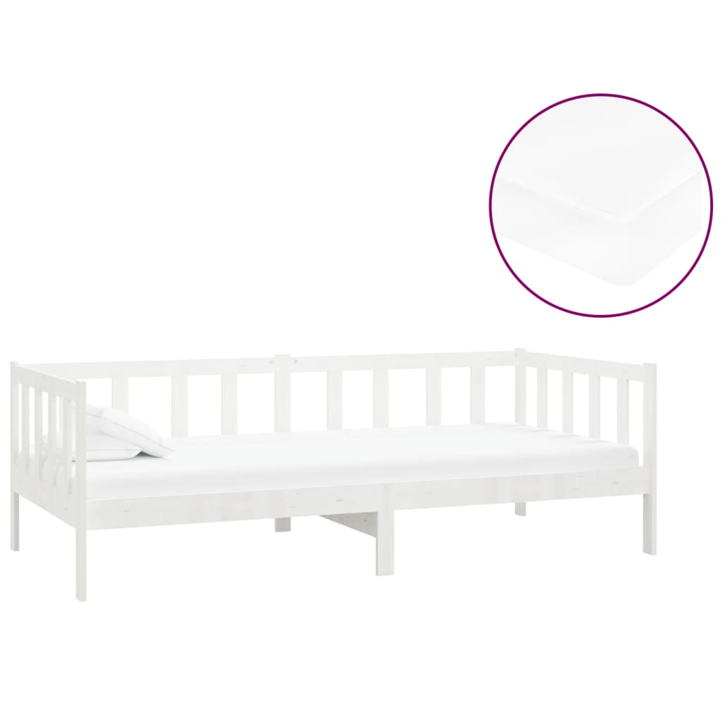 Slaapbank met matras massief grenenhout wit 90x200 cm is nu te koop bij PeponiXL, paradijselijk wonen!