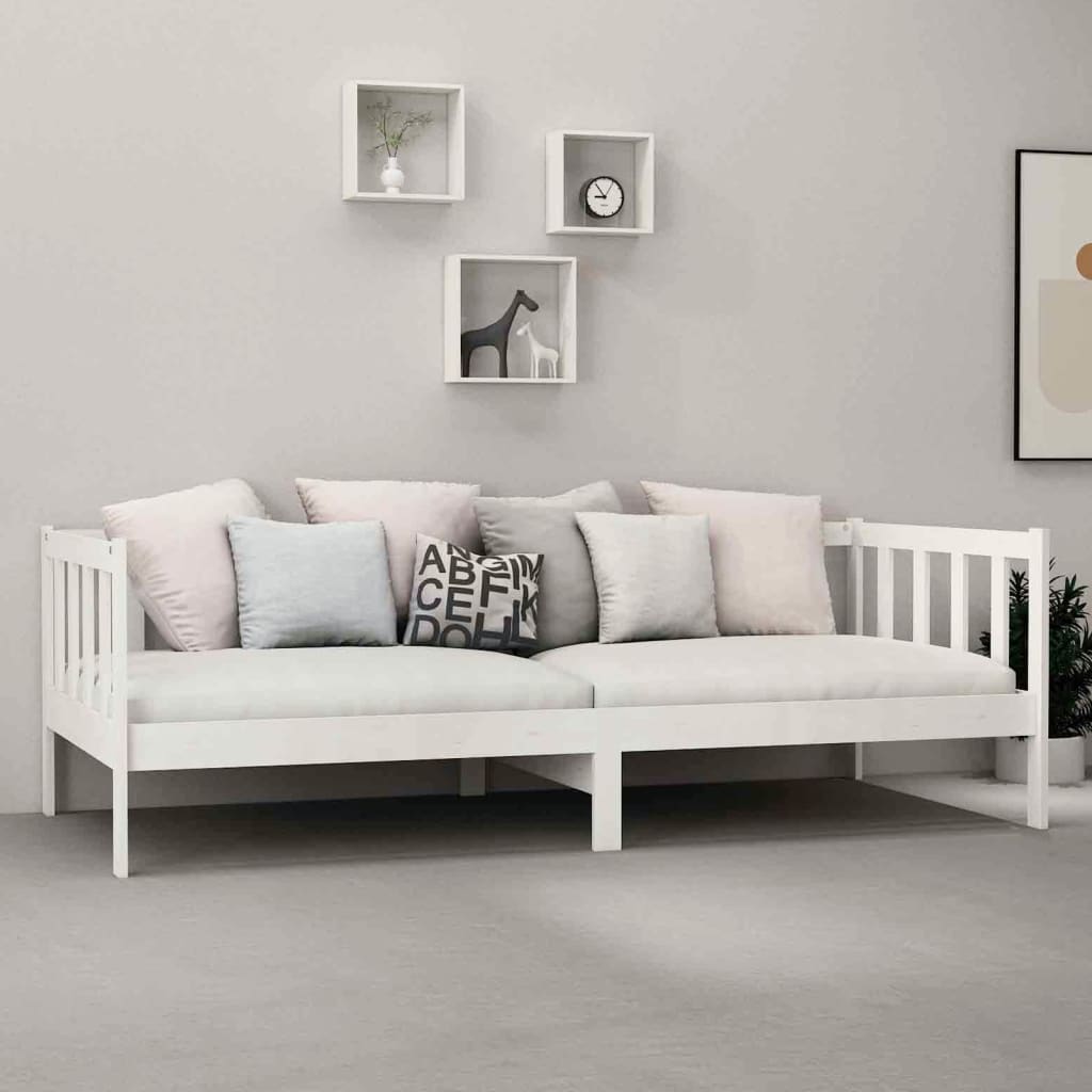 Slaapbank met matras massief grenenhout wit 90x200 cm is nu te koop bij PeponiXL, paradijselijk wonen!