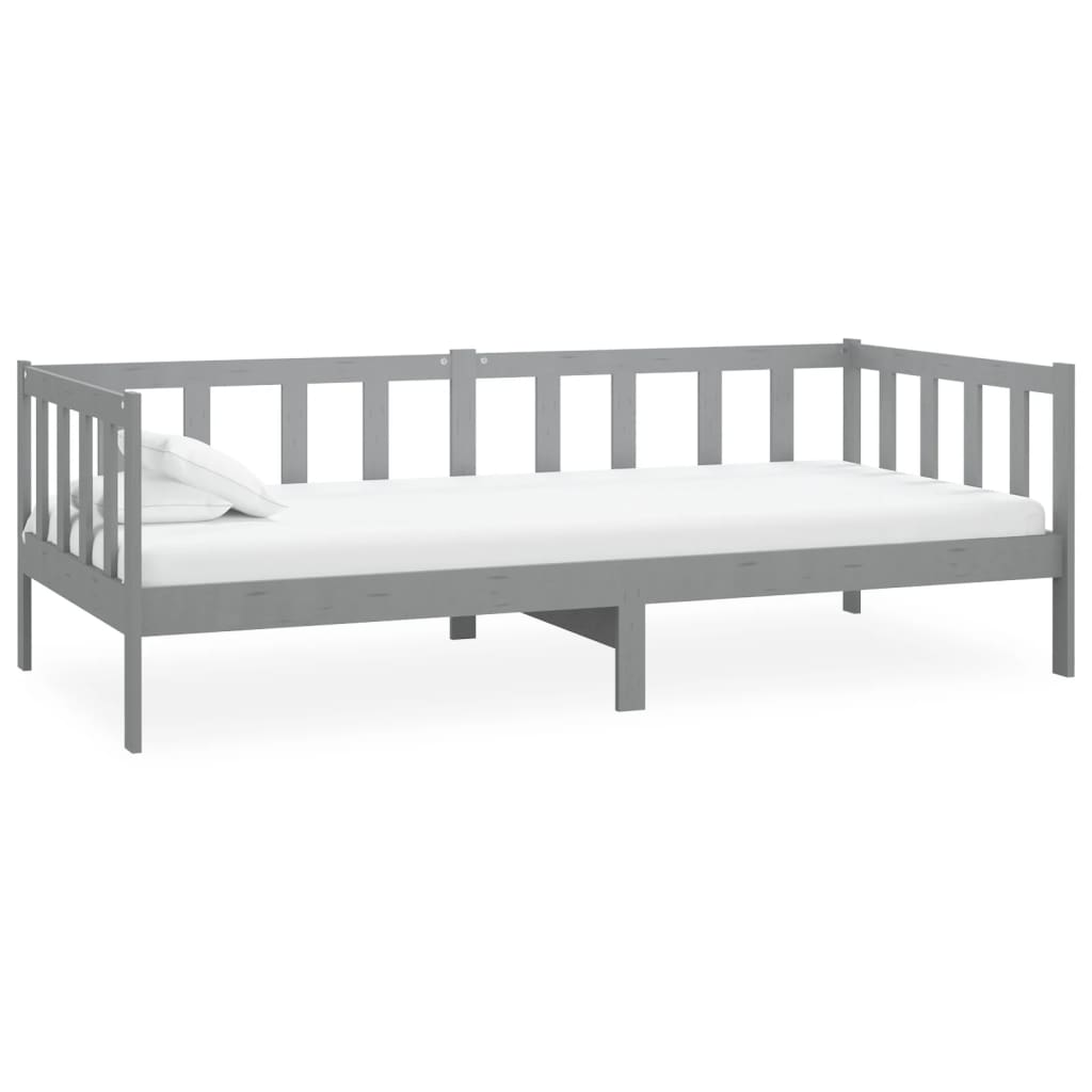Slaapbank met matras massief grenenhout grijs 90x200 cm is nu te koop bij PeponiXL, paradijselijk wonen!