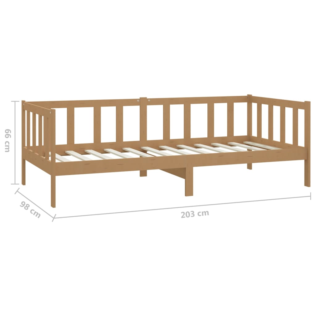 Slaapbank met matras massief grenenhout honingbruin 90x200 cm is nu te koop bij PeponiXL, paradijselijk wonen!