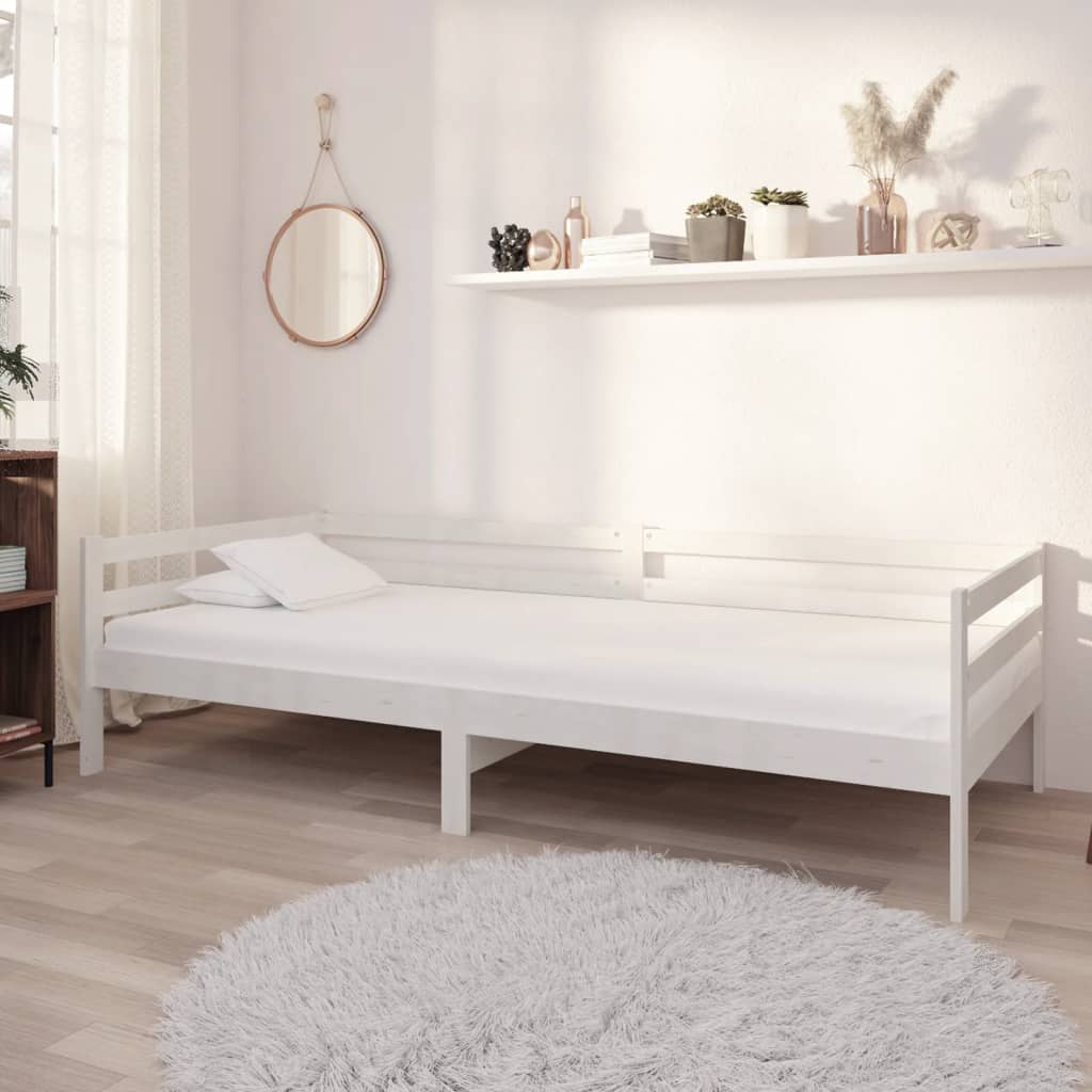 Slaapbank met lades massief grenenhout wit 90x200 cm is nu te koop bij PeponiXL, paradijselijk wonen!
