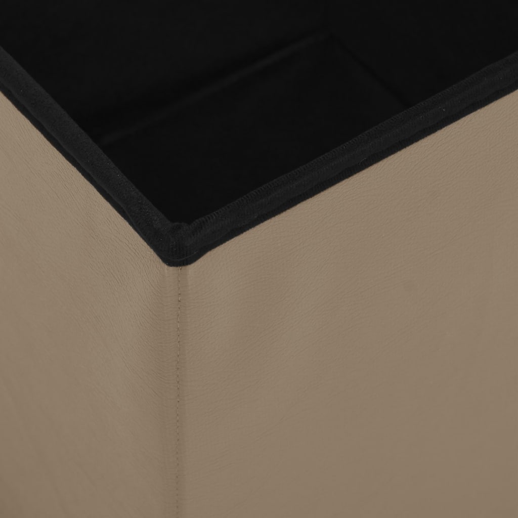 Opbergkrukken inklapbaar 2 st PVC cappuccinokleurig is nu te koop bij PeponiXL, paradijselijk wonen!