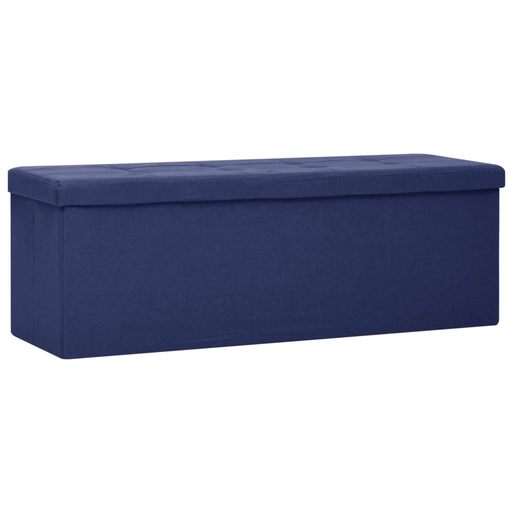 Opbergbank inklapbaar kunstlinnen blauw is nu te koop bij PeponiXL, paradijselijk wonen!